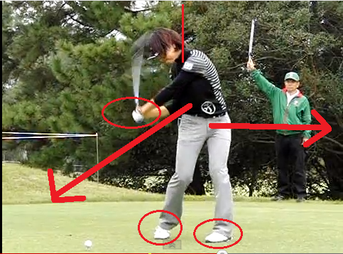 森田理香子の理想的なドライバースイング 前方から 動画で見るゴルフスイング徹底研究所